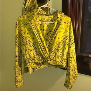 Zara Bandana patterned yellow blouse
